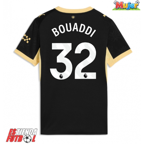 Manchester City Ayyoub Bouaddi #32 Segunda Equipación Mujer 2026-27 Manga Corta